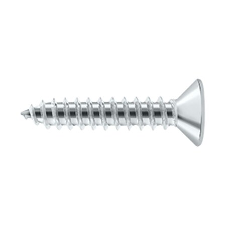 Dendesigns 1 in. Wood Screw No. 10, Bright Chrome, Solid Brass DE1631408